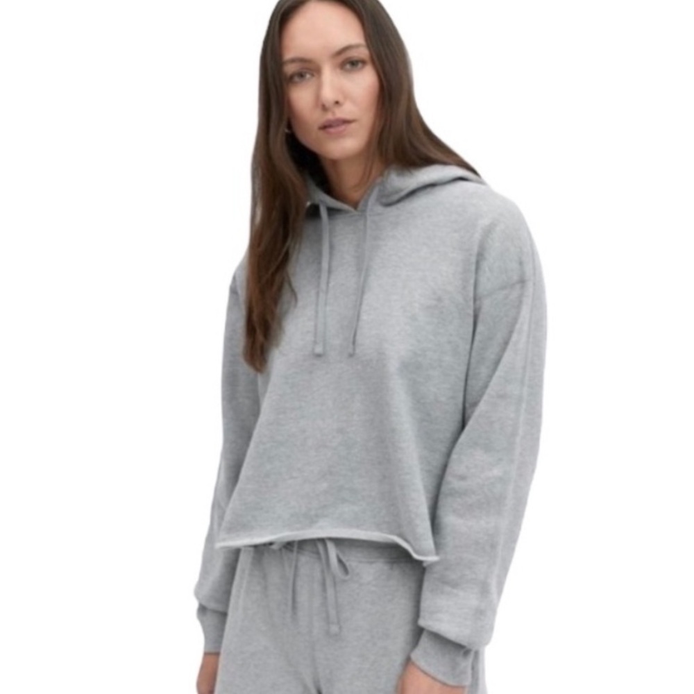 Reigning Champ Light Gray Cropped Hoodie